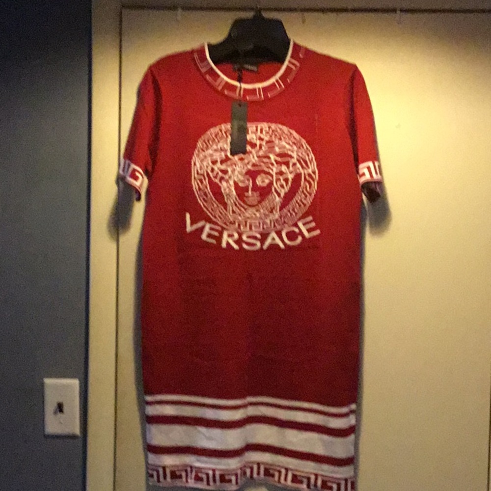 Versace short sleeve sweater dress XL